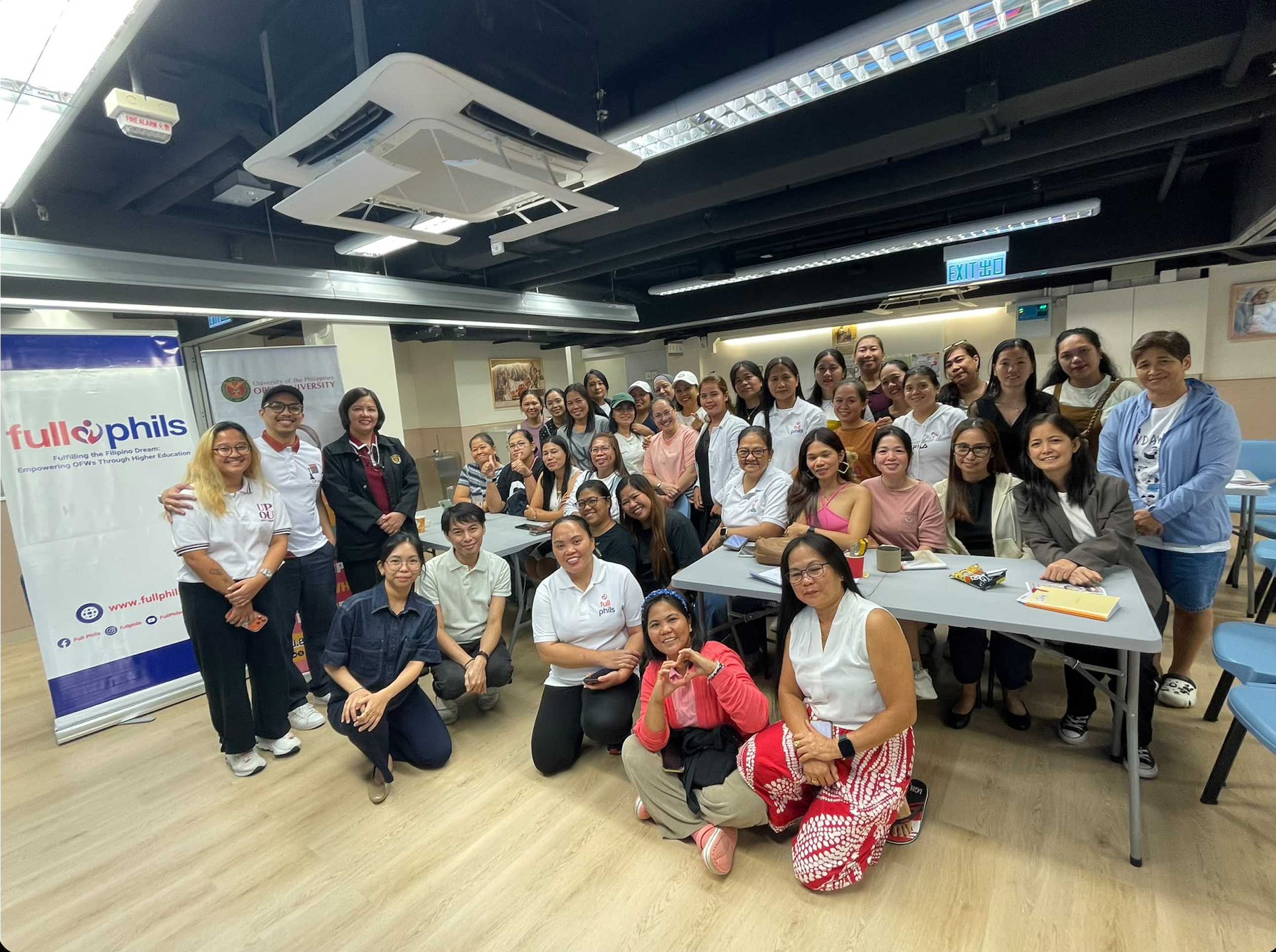 The UPOU delegation together with Full Phils and the OFWs from Hong Kong who attended the workshop.